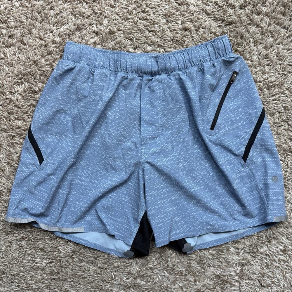 Lululemon Surge Shorts Men’s Size Small Heather Blue Lined 5” Inseam Running Gym